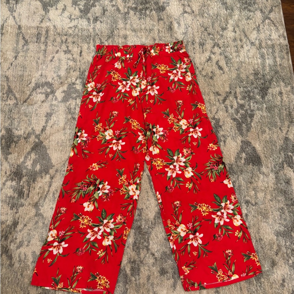 Joe Benbasset Red Floral Pants